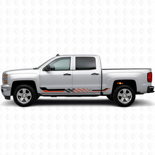 Checkered Racing Door & Rocker Panel Vinyl Stripes for Chevrolet Silverado 1500 K2XX 2014-2019_2