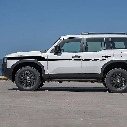 Side Doors Accent Checkered Stripes Decals Vinyl Stickers Graphic For Toyota Land Cruiser