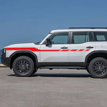 Side Doors Accent Checkered Stripes Decals Vinyl Stickers Graphic For Toyota Land Cruiser 3