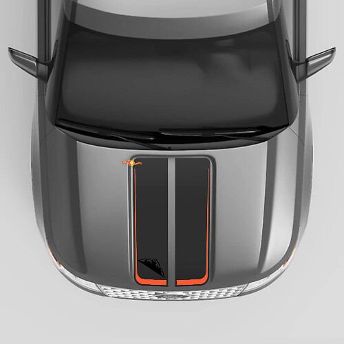 Twin Stripes Bonnet Vinyl Decals for Musclecar Explorer ST Timberline XLT Platinum King Ranch