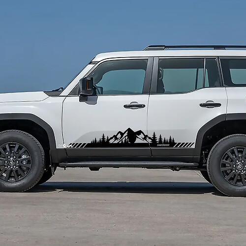 Toyota Land Cruiser Side Doors Mountains Trees Landscape Style Decals Vinyl Stickers Graphic
 1