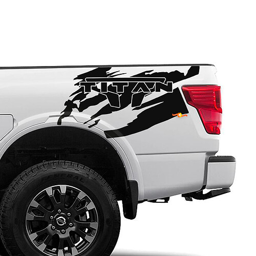 Nissan Titan Bedside Splash Vinyl Stickers Decals Graphics
