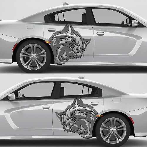 Wildcat Side Vinyl Decals Kit for Dodge Challenger or Charger
