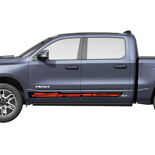 Geometric Side Doors Rocker Stripes Vinyl Decals Stickers Graphics 2 for Dodge Ram 1500 REV