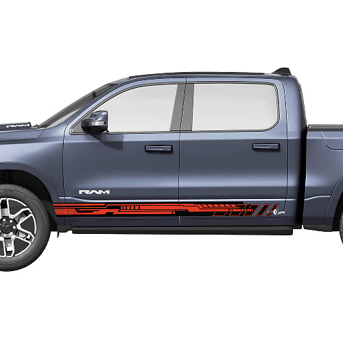 Side Doors Stripes Rocker for Dodge RAM 1500 REV Vinyl Decals Stickers Graphics 2
