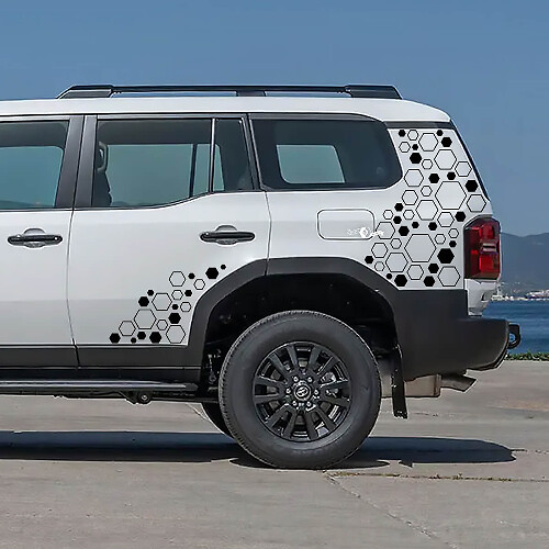 Honeycomb Side and Rear Quarter Vinyl Decals for Toyota Land Cruiser 2024 