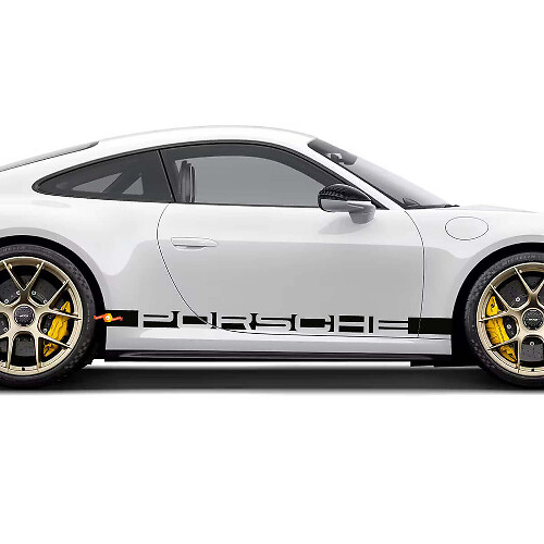 Porsche Lettering Side Door Stripes Decal Sticker For Porsche 911