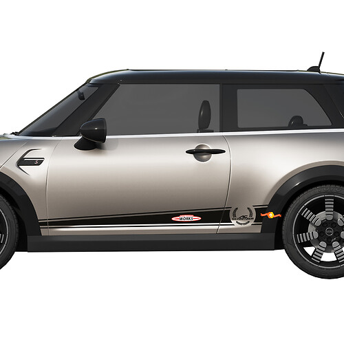 Mini Cooper S Checkered Stripe Decal and graphics sticker
 1