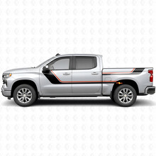 Sweeping Upper Accent Door & Bedside Vinyl Stripes for Chevrolet Silverado 1500 T1XX 2019-2026_2