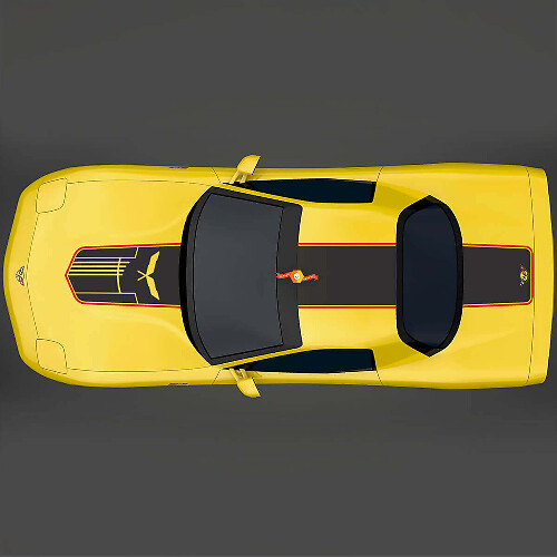  Jake Skull Style Hood Roof Trunk Stripes Vinyl Decal Kit for Chevy Corvette C5