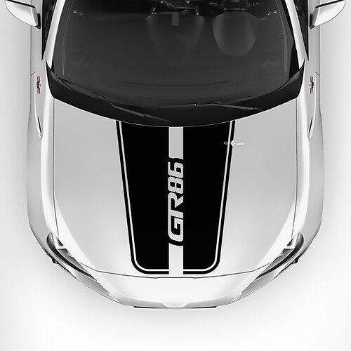 Toyota GR86 Hood Racing Stripes Graphics Decals Stickers 2
 1