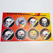 Skull Heritage Retro Vintage Old Style Sticker Pack Decals Graphics for Toyota TRD
 2