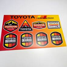 Toyota High Mileage Heritage Retro Vintage Old Style Sticker Pack Decals Graphics
 3