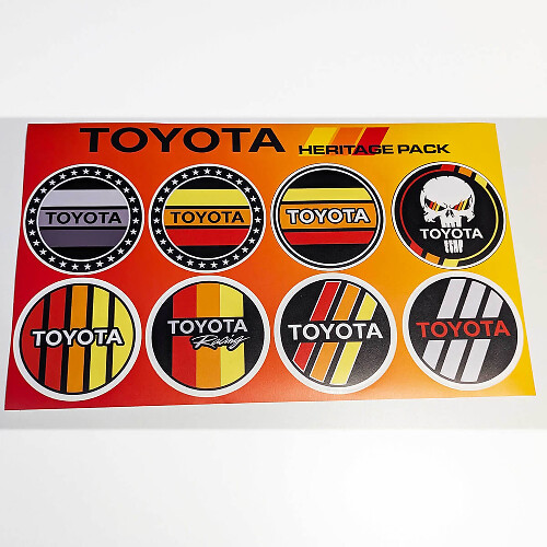 Toyota Heritage Retro Vintage Old Style Sticker Pack Decals Graphics 2

