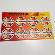 Toyota Models Heritage Retro Vintage Old Style Sticker Pack Decals Graphics
 2