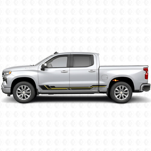 Parallel Accent Door & Rocker Panel Vinyl Stripes for Chevrolet Silverado 1500 T1XX 2019-2026_1