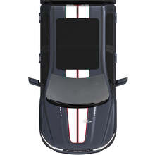 Hood and Roof Dual Central Stripes Vinyl Decals Stickers Graphics 3 for Dodge Ram 1500 REV 2