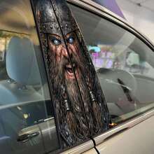 Viking Warrior Face Door Pillar Vinyl Decal Set_2