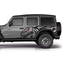T-Rex Side Graphics Vinyl Decal Kit for Jeep Wrangler_2