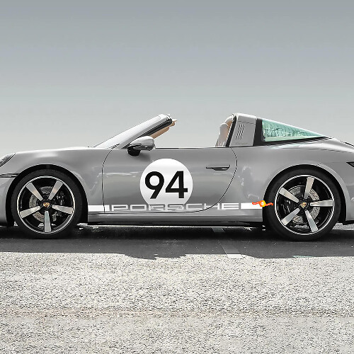 Heritage Style Number Side Vinyl Decal Kit for Porsche 911 Targa 4S
