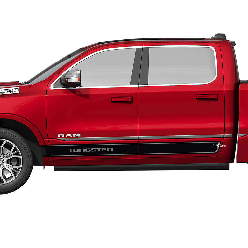 Tungsten Lettering Stripes Side Vinyl Decal Kit for Dodge Ram 1500 Tungsten 