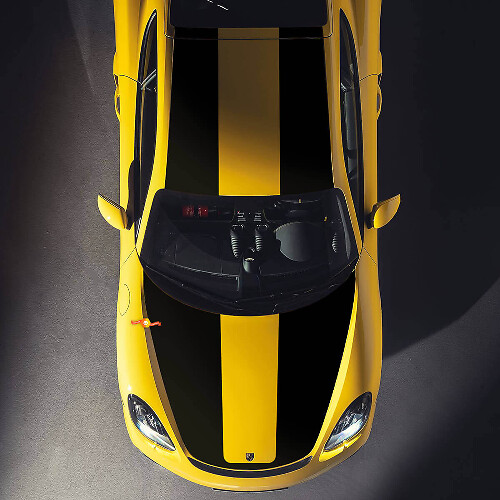 Racing Dual Hood and Roof Stripes Vinyl Decal Kit for Porsche Cayman GT4
