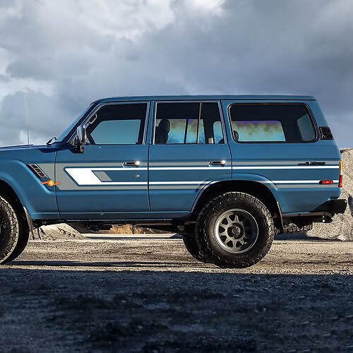 Retro Stripes Side doors Vinyl Decals Stickers for 1988 Toyota Land Cruiser
 1