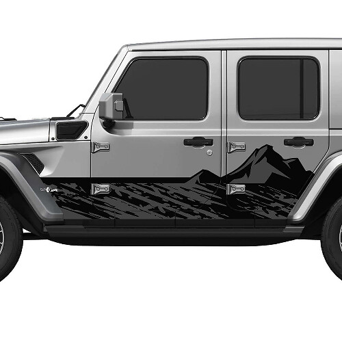 Camo Mountains Side Doors Vinyl Decal Kit for Jeep Wrangler_1