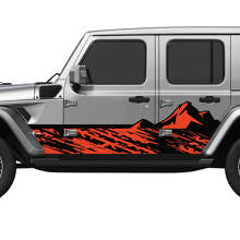 Camo Mountains Side Doors Vinyl Decal Kit for Jeep Wrangler_2