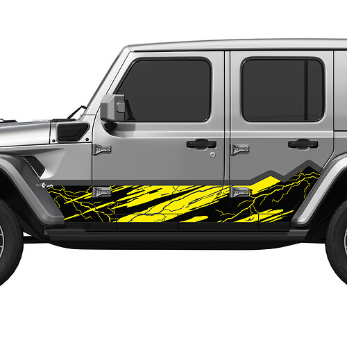 Camo Mountains Lightning Wrap Side Doors Vinyl decal sticker fit Jeep Wrangler
 1