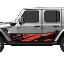 Camo Mountains Lightning Wrap Side Doors Vinyl decal sticker fit Jeep Wrangler
 2