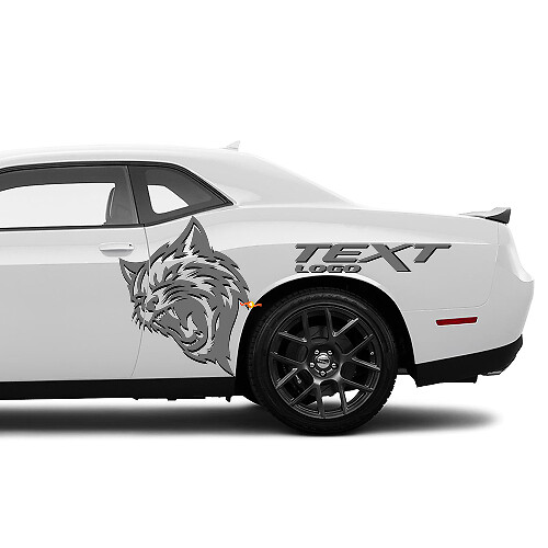 Wildcat Custom Text Side Vinyl Decals Kit for Dodge Challenger Charger 
