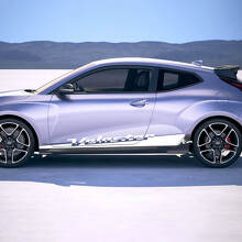 2x Door Side Rocker Panel Stripes Vinyl Stickers Decal fit to Hyundai Veloster 3