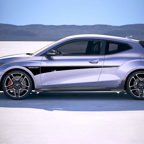 2x Door Side Rocker panel Stripes Vinyl Stickers Decal fit to Hyundai Veloster
