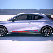 2x Door Side Racing Stripes Vinyl Stickers Decal fit to Hyundai Veloster
 3