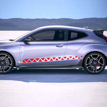 2x Door Side Crankle Racing Stripes Vinyl Stickers Decal suitable for Hyundai Veloster 3