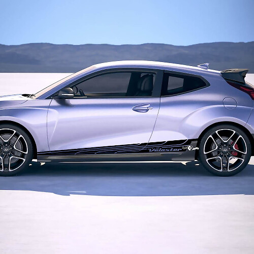 2x Door Side Wings Racing Stripes Vinyl Stickers Decal fit to Hyundai Veloster
