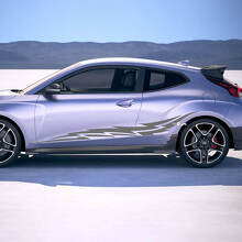 2x Door Side Wings Racing Stripes Vinyl Stickers Decal fit to Hyundai Veloster
 2