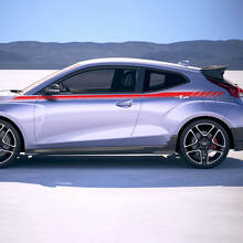 Upper Door Side Racing Stripes Vinyl Stickers Decal fit to Hyundai Veloster
 3