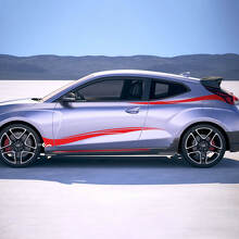 2x Door Side Tribal Racing Stripes Vinyl Stickers Decal fit to Hyundai Veloster
 3
