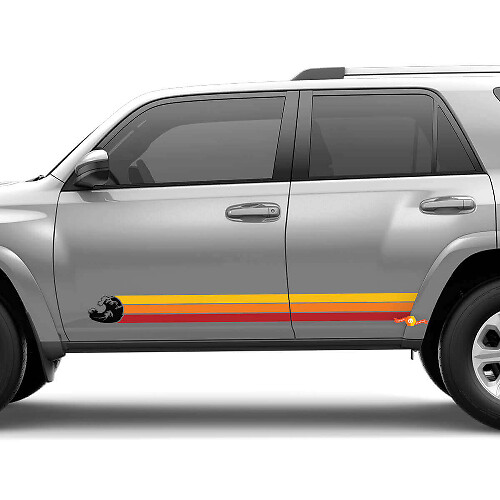Vintage Style Wave Side Stripes Vinyl Decal for Toyota 4Runner