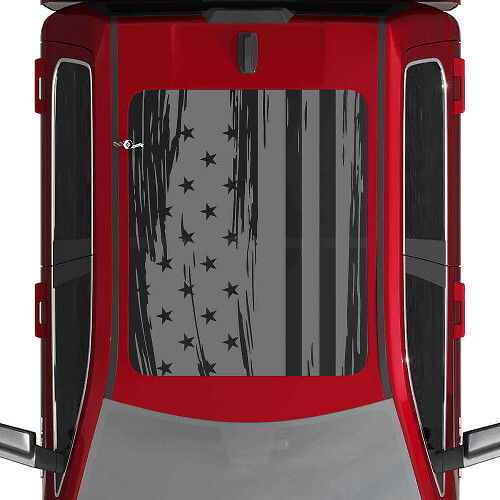 Distressed American Flag Roof Vinyl Decal for Dodge RAM 1500 Tungsten