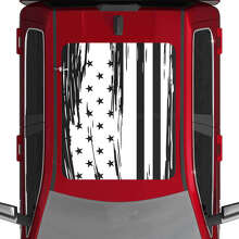 USA American Flag Distressed Roof Vinyl Decals Stickers Graphics 2 for Dodge RAM 1500 TUNGSTEN 3