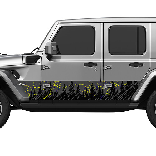 Mountains Trees Lightning Splash Wrap Side Doors Vinyl decal sticker fit Jeep Wrangler
 1