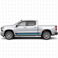Vintage Band Door & Rocker Panel Vinyl Stripes for Chevrolet Silverado 1500 T1XX 2019-2026_2