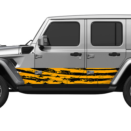 US Patriotic Distressed Flag Splash Wrap Side Doors Vinyl decal sticker fit Jeep Wrangler 2
 1