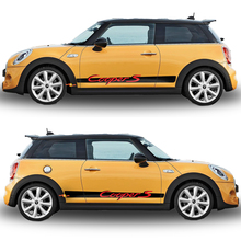 Mini Cooper S side stripe lettering Porsche style graphics decal
 2