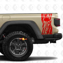 Jeep Gladiator USA Flag Destroyed Punisher Stickers Decals Vinyl Graphics Tailgate Bed Vinyl Stickers Decals
 2