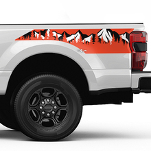 Mountains and trees Bed Side Stripes Decal Kit Vinyl Sticker Set Side Graphics for Ford Trucks
 3