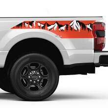 Mountains and trees Bed Side Stripes Decal Kit Vinyl Sticker Set Side Graphics for Ford Trucks
 3